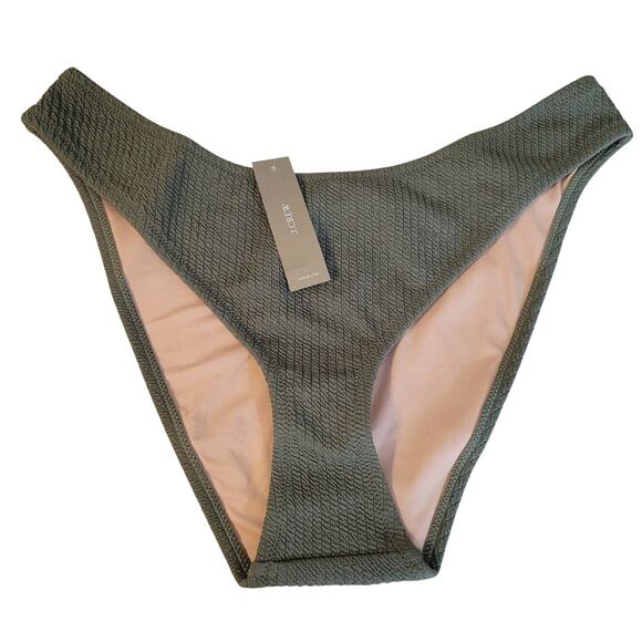 NWT J.Crew Textured Curved Waist Cheeky Bikini Bottom Beach Vacation Size L - Picture 1 of 6